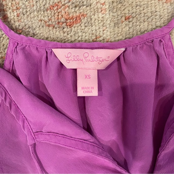 Lilly Pulitzer 100% Silk Lachelle Top with Tassels XS - Picture 4 of 4